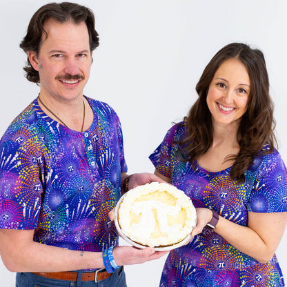 Adult "Pi-rotechnics" Pi Fireworks Henley Short Sleeve Tee